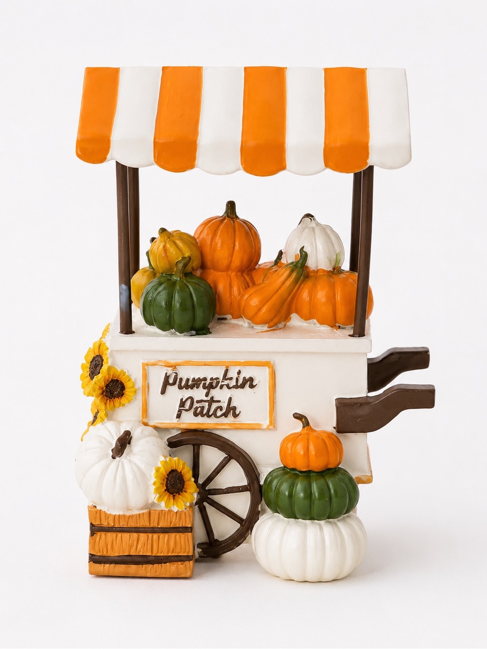 Pumpkin Patch Cart Fall Harvest Farmhouse Decor Figurine New